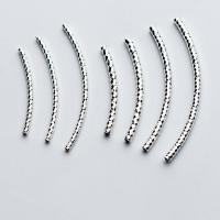 925 Sterling Silver Curved Tube Beads, different size for choice, silver color, Hole:Approx 1.5mm, Sold By PC