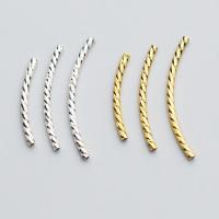 925 Sterling Silver Curved Tube Beads plated Sold By PC