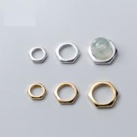 Argent sterling 925 Cadre perle, hexagone, Placage, normes différentes pour le choix, plus de couleurs à choisir, Vendu par PC
