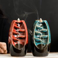 Backflow Incense Burner, Porcelain, plated, for home and office & durable, more colors for choice, 200x105mm, Sold By PC