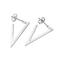 Stainless Steel Stud Earrings Triangle plated Unisex 28.50mm Sold By Pair