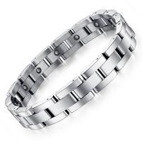 Stainless Steel smycken Armband, ROSTFRITT STÅL, för människan, ursprungliga färgen, Längd 9.06 inch, Säljs av PC