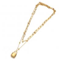 Edelstahl Schmuck Halskette, plattiert, Doppelschicht & für Frau, keine, Länge ca. 17.72 ZollInch, verkauft von PC
