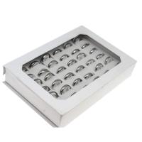 Rostfritt stål Fingerringar, ROSTFRITT STÅL, Unisex, silver, 4mm, 36PC/Box, Säljs av Box