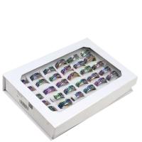 Rostfritt stål Fingerringar, ROSTFRITT STÅL, Unisex, flerfärgad, 8mm, 36PC/Box, Säljs av Box