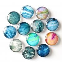 Glas Cabochoner, Runde, tid perle smykker, flere farver til valg, 30mm, Solgt af PC