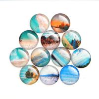 Glas Cabochoner, Runde, tid perle smykker & epoxy sticker, flere farver til valg, Solgt af PC