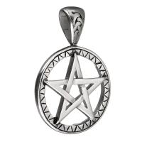 Stainless Steel Pendants, pentagram, fashion jewelry & DIY, original color, 32*47*9mm, Sold By PC
