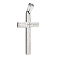 Stainless Steel Cross Pendants, fashion jewelry & DIY, original color, 26*46*3mm, Sold By PC