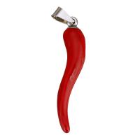 Stainless Steel Pendants Pepper fashion jewelry & DIY red 10*49*7mm Sold By PC