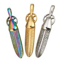 Stainless Steel Pendants Feather fashion jewelry & DIY 12*55*5mm Sold By PC