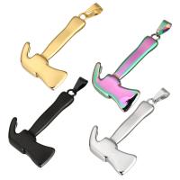 Stainless Steel Pendants, hammer, fashion jewelry & DIY, more colors for choice, 28*50*5mm, Sold By PC