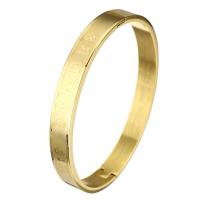 Stainless Steel Bangle, Round, fashion jewelry & for woman, golden, 8mm,64*53mm, Sold By PC