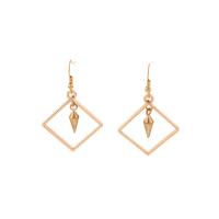 Tibetan Style Drop Earrings, Geometrical Pattern, plated, for woman & hollow, more colors for choice, nickel, lead & cadmium free, 23x55mm, Sold By Pair