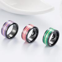 Partículas de acero anillo, chapado, unisexo & diverso tamaño para la opción & pegamento de gota, más colores para la opción, 10mm, tamaño:7-11, Vendido por UD