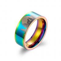 Partículas de acero anillo, chapado, unisexo & diverso tamaño para la opción, más colores para la opción, 8mm, tamaño:7-12, Vendido por UD