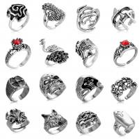 цинковый сплав Манжеты палец кольцо, Регулируемый & разные стили для выбора & со стразами, оригинальный цвет, 10ПК/Лот, продается Лот