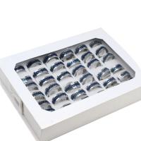 Stainless Steel Finger Ring, Unisex, mixed colors, 8mm, 36PCs/Box, Sold By Box