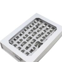 Edelstahl Ringe, unisex, Silberfarbe, 8mm, 36PCs/Box, verkauft von Box