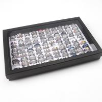 Edelstahl Ringe, Fingerring, unisex, gemischte Farben, 290x190mm, 100PCs/Box, verkauft von Box