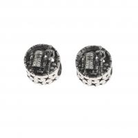 Zinc Alloy European Beads Round DIY silver color Sold By PC