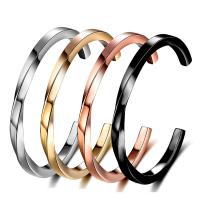 Stainless Steel Cuff Bangle, 18K gold plated, fashion jewelry & Unisex, more colors for choice, Sold By PC