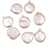 Freshwater Pearl Pendants with Brass gold color plated Natural & fashion jewelry & DIY 20x25- Sold By PC