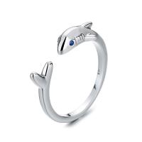 Ορείχαλκος Δέσε δάχτυλο του δακτυλίου, Ψάρι, επιχρυσωμένο, για άνδρες και γυναίκες & ρυθμιζόμενο, περισσότερα χρώματα για την επιλογή, νικέλιο, μόλυβδο και κάδμιο ελεύθεροι, Μέγεθος:6-8, Sold Με PC