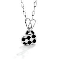 Серебряное ожерелье, 925 пробы, Сердце, покрытый платиной, Овальный цепь & Женский, 14.50x15mm, Продан через Приблизительно 19.68 дюймовый Strand