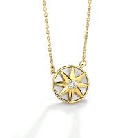 Cubic Zircon Micro Pave 925 Sterling Silver Necklace, with 2.36inch extender chain, Hexagram, gold color plated, different materials for choice & oval chain & micro pave cubic zirconia & for woman, 12mm, 2.5mm, Sold Per Approx 15.74 Inch Strand