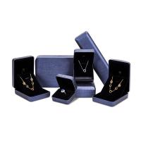 Κοσμήματα Gift Box, PU, με Φέλπα, διαφορετικό μέγεθος για την επιλογή, μπλε, Sold Με PC