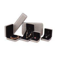 Smycken Gift Box, PU, med Velveteen, med LED-ljus & olika storlek för val, grå, Säljs av PC
