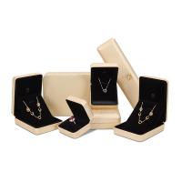 Smycken Gift Box, PU, med Velveteen, olika storlek för val, guld, Säljs av PC