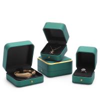 Подарочные коробочки для ювелирных изделий, Искусственная кожа, разный размер для выбора, зеленый, продается PC