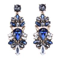 Rhinestone Earring, Tibetan Style, plated, for woman & with rhinestone, more colors for choice, 30x75mm, Sold By Pair