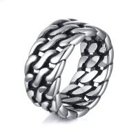 Rozsdamentes acél Finger Ring, Stainless Steel, csiszolt, különböző méretű a választás & az ember, 10mm, Által értékesített PC