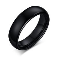 Tungsten Steel Finger Ring & for man black 6mm Sold By PC