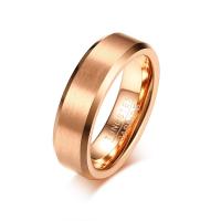 Acero de tungsteno anillo, chapado en color rosa dorada, diverso tamaño para la opción & para hombre, 6x2.50mm, Vendido por UD