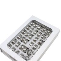 Rostfritt stål Fingerringar, ROSTFRITT STÅL, Unisex & med bokstaven mönster, silver, 10mm, 36PC/Box, Säljs av Box