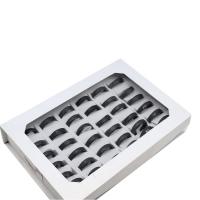 Rostfritt stål Fingerringar, ROSTFRITT STÅL, Unisex & matt, svart, 6mm, 36PC/Box, Säljs av Box