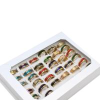 Rozsdamentes acél Finger Ring, Stainless Steel, egynemű, kevert színek, 8mm, 36PC-k/Box, Által értékesített Box