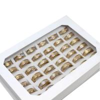 Stainless Steel Finger Ring, Unisex, mixed colors, 8mm, 36PCs/Box, Sold By Box