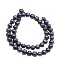 Runde ferskvandskulturperle Beads, Ferskvandsperle, du kan DIY, flere farver til valg, 7-8mm, Solgt Per 35-37 cm Strand