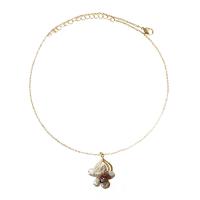 Freshwater Pearl Brass Necklace with pearl & Quartz with 2.36 extender chain fashion jewelry & for woman golden Length 5.75 Inch Sold By PC