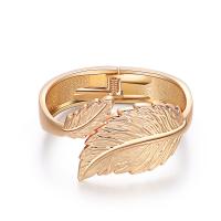 Tibetan Style Cuff Bangle, Leaf, fashion jewelry & for woman, golden, Sold By PC