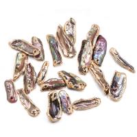 Pendentifs perles d'eau douce, perle d'eau douce cultivée, avec laiton, baroque, Placage de couleur d'or, Naturel & bijoux de mode & DIY, 7x23-11x28mm, Vendu par PC