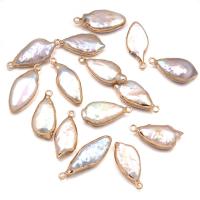 Freshwater Pearl Pendants, with Brass, gold color plated, Natural & fashion jewelry & DIY, 10x24-12x28mm, Sold By PC