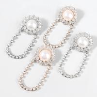 Kolczyk z kryształem górskim, Stop cynku, ze Tworzywa ABS perła, biżuteria moda & dla kobiety & z kamieniem, dostępnych więcej kolorów, sprzedane przez para