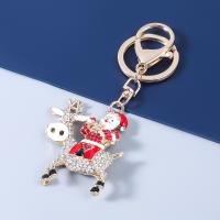 Tibetan Style Key Clasp, Christmas Design & fashion jewelry & for woman & enamel & with rhinestone, Sold By PC