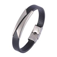PU Leather Bracelet, with Stainless Steel, fashion jewelry & different size for choice, more colors for choice, Sold By PC